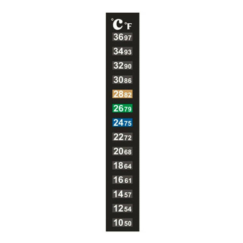 Aquarium Fish Tank Strip Stick-on discolor Thermometer Adhesive Stick Dua.l8