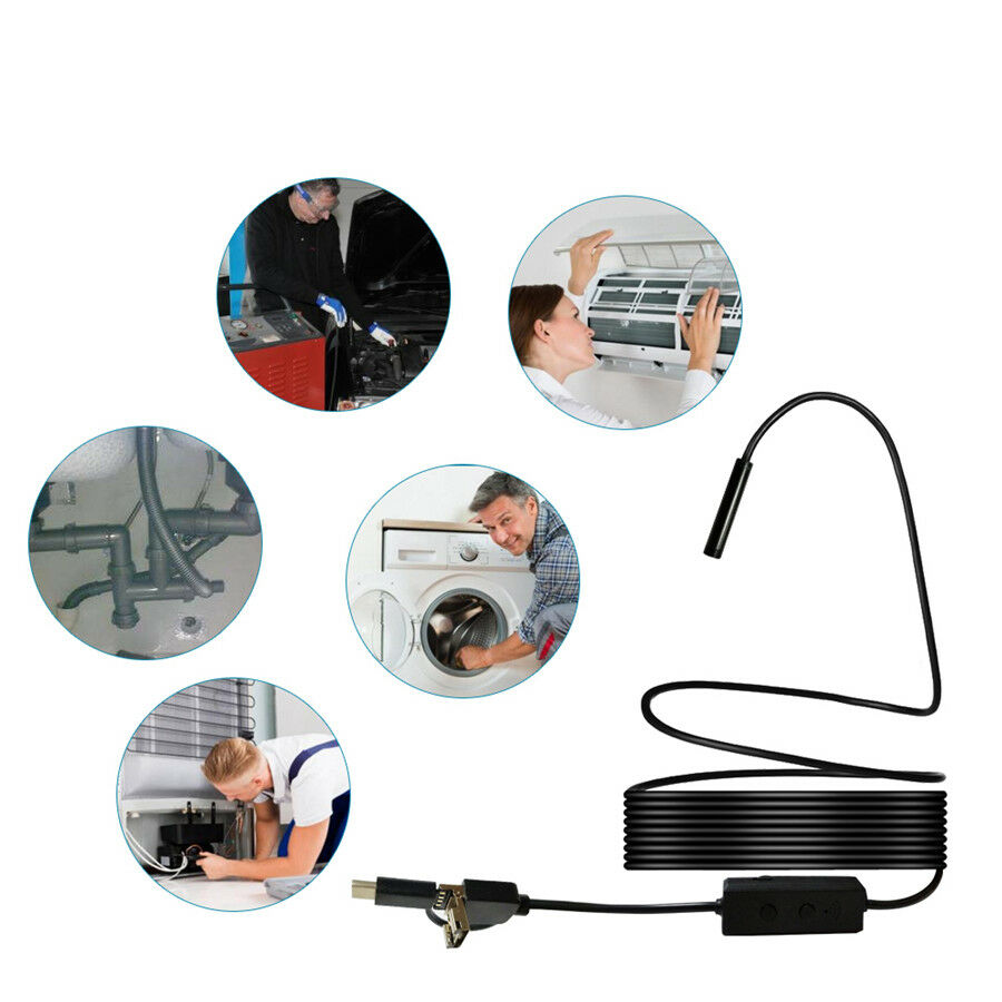 2M Endoscope Camera for Android IOS PC Endoscopio 720P Inspection Camera 8LED