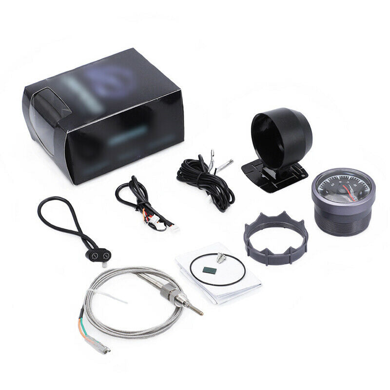 12V 2.5'' 60mm Exhaust Gas Temp Gauge 7 Color Light LED Pointer EGT w/ Sensor