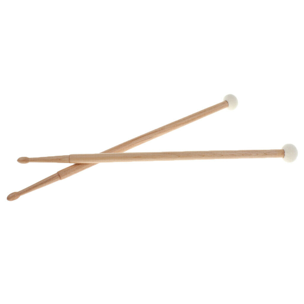 Finest 2PCS Maple Drum Sticks Chinese Gong Mallets Rods Perfect Balance