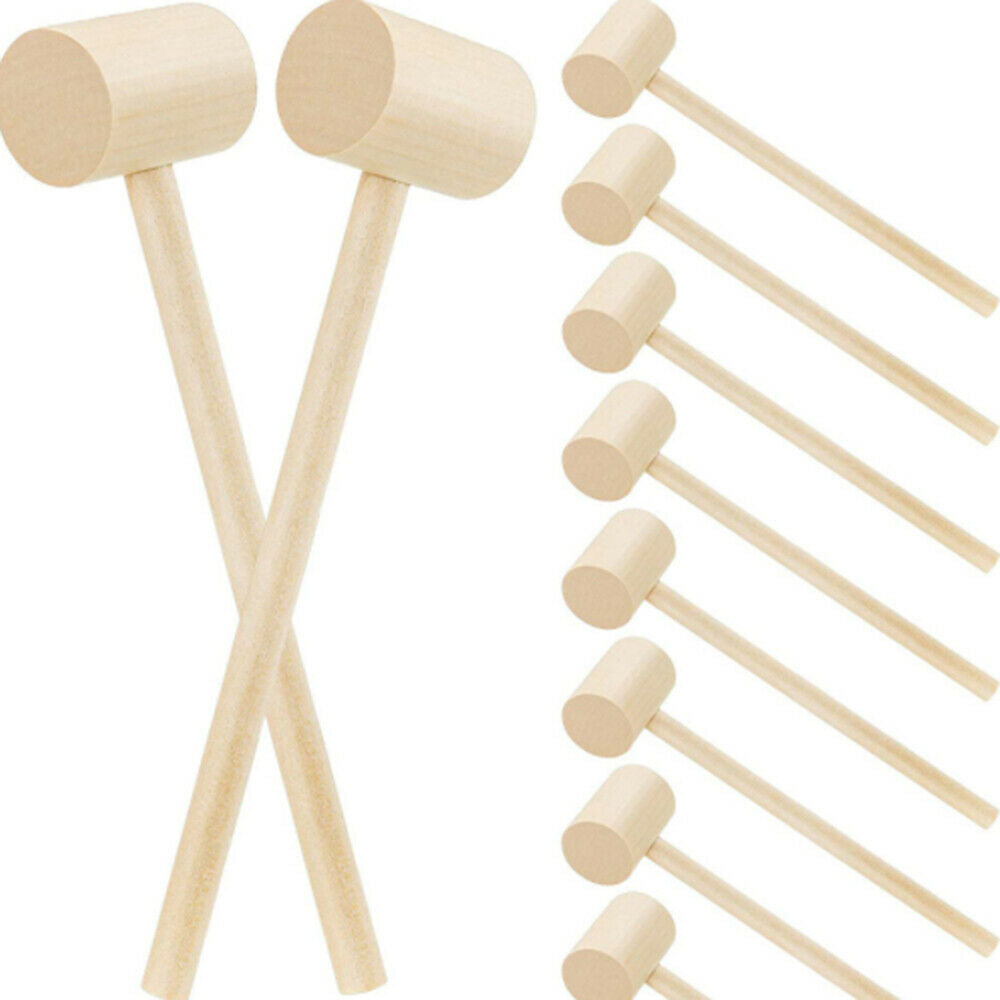 10Pcs Wooden Hammer Mini Wood Mallets For Seafood Lobster Crabs Home Hammer Tool