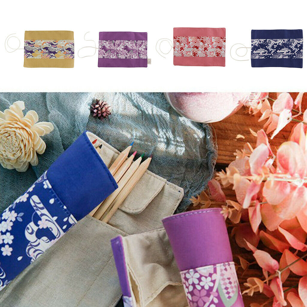 2pcs Roll up Pen Pencil Case Cloth Bags Pouch For Make Up Tools Organizers