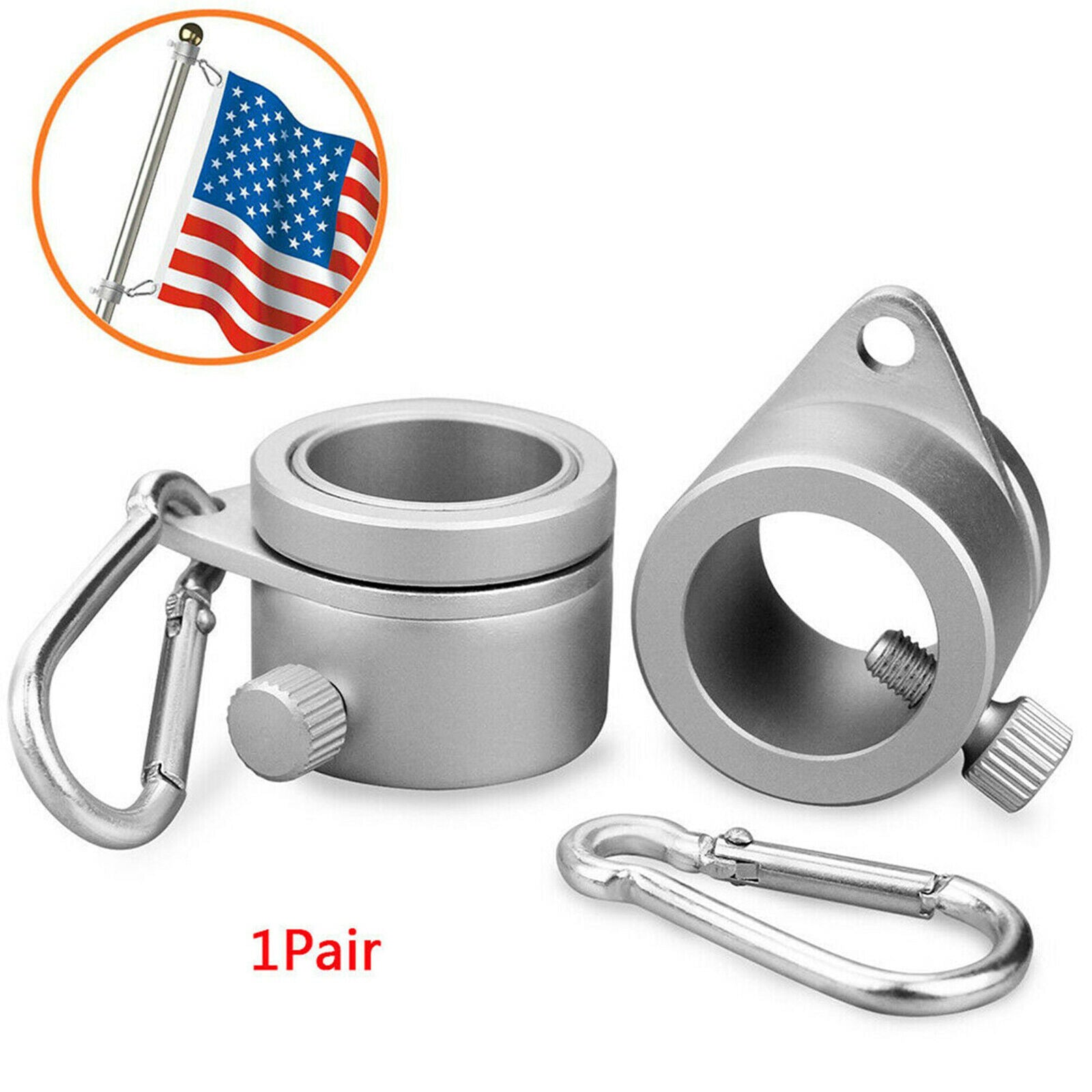 Aluminum Alloy Flag Pole Rings Clip for 1 inch Dia. Mounting Attachments