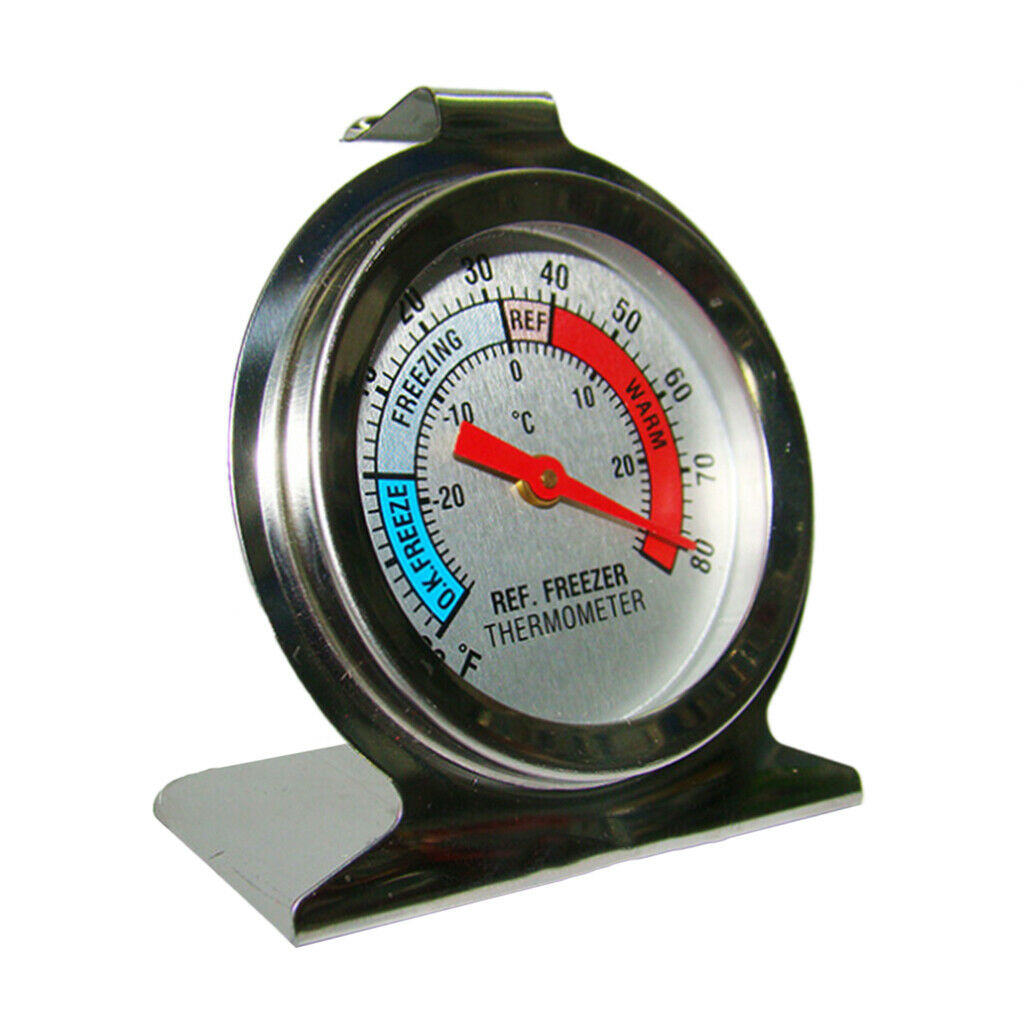 4X Kitchen Craft Stainless Steel Refrigerator & Freezer Dial Thermometer
