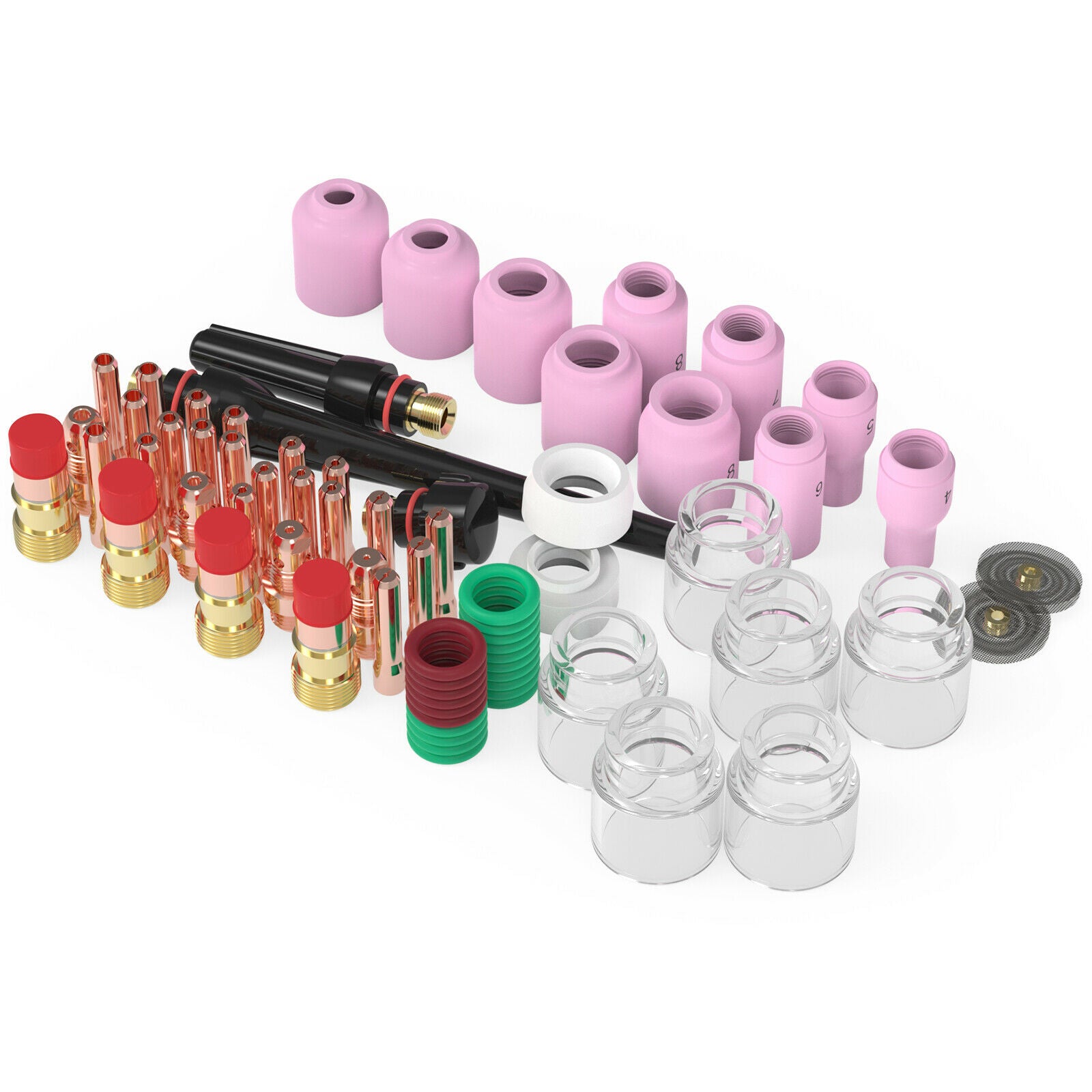 for Wp-17/18/26 71Pcs Tig Welding Torch Stubby Gas Lens Heat-Resistant Glass Set