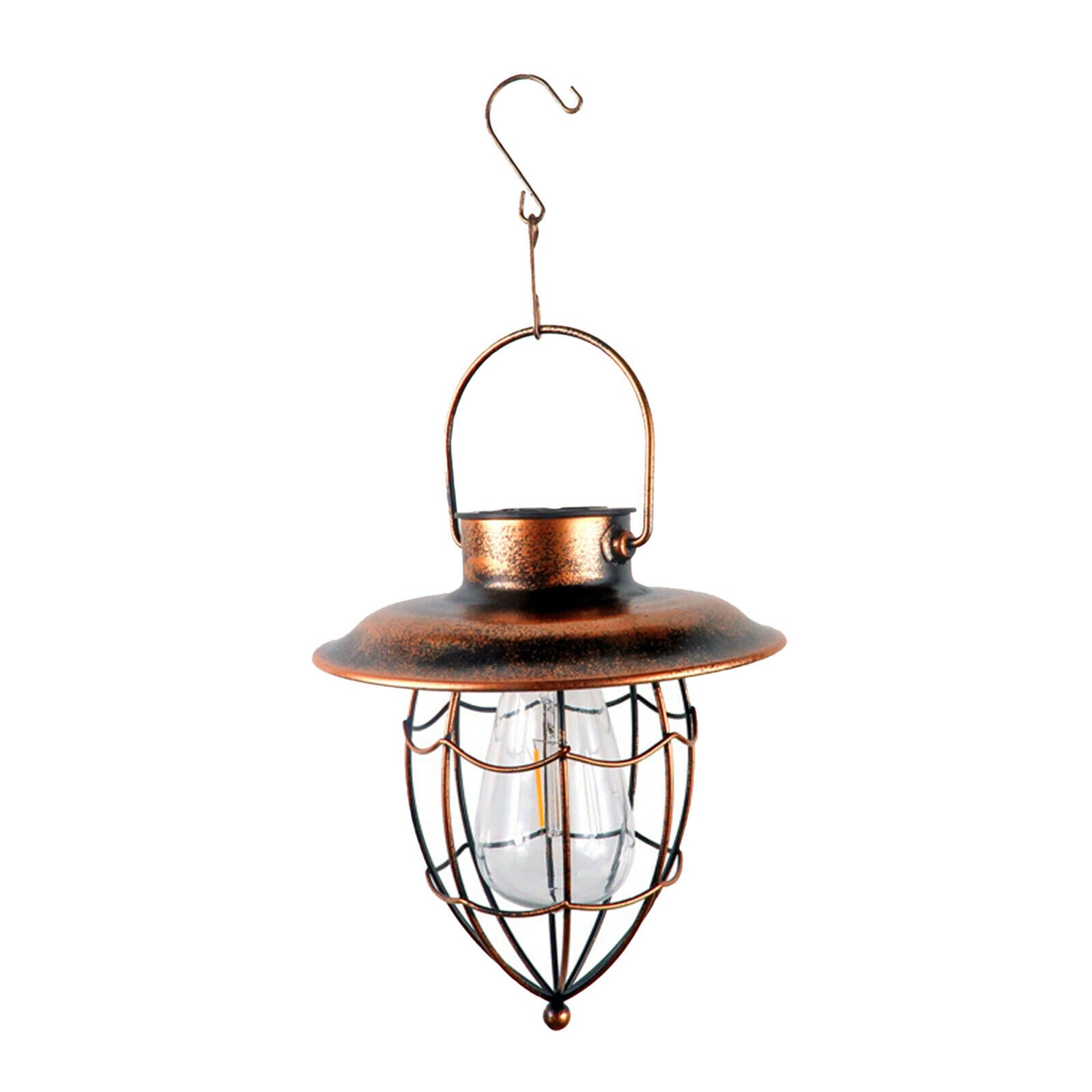 Solar Lantern Outdoor Decorative Hanging Lamp LED Light Iron for Garden Lawn