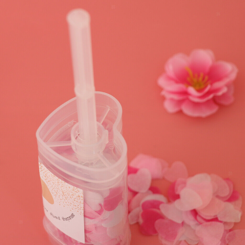 Biodegradable Popper Push Heart Confetti Container Wedding Decor Pink B
