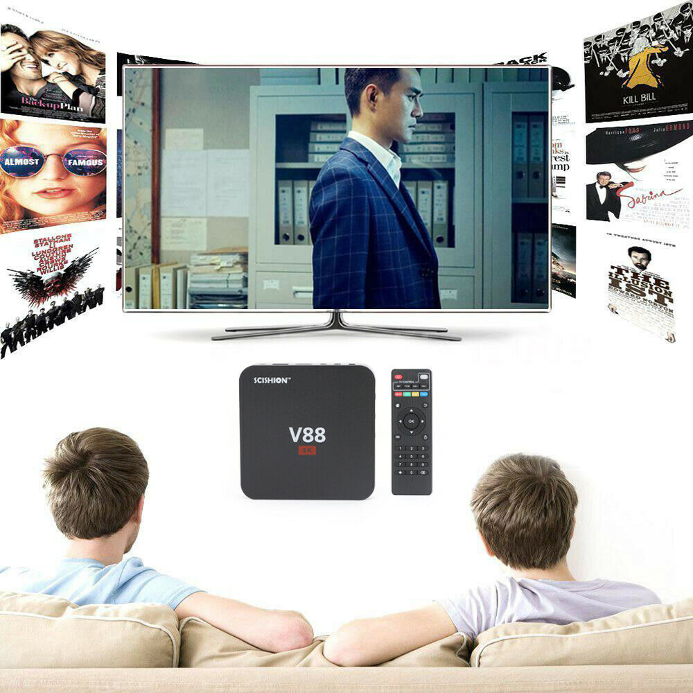 Smart TV Box V88 4K UHD 2.4GHz Wifi Android 7.1 Quad Core Player US Plug  BS5