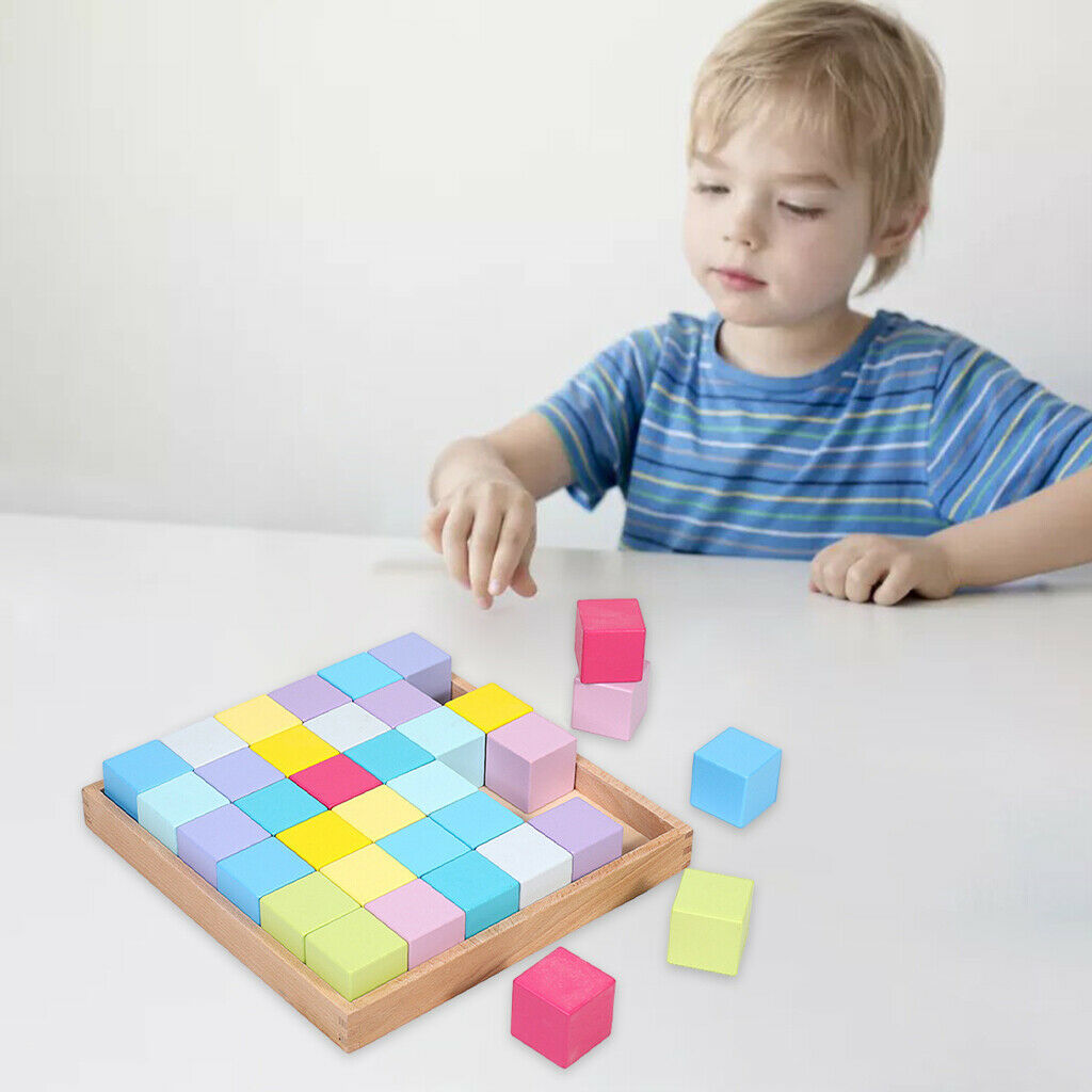 Colorful Wood Blocks, Building Block, Recognizing Colors, Math Counting,