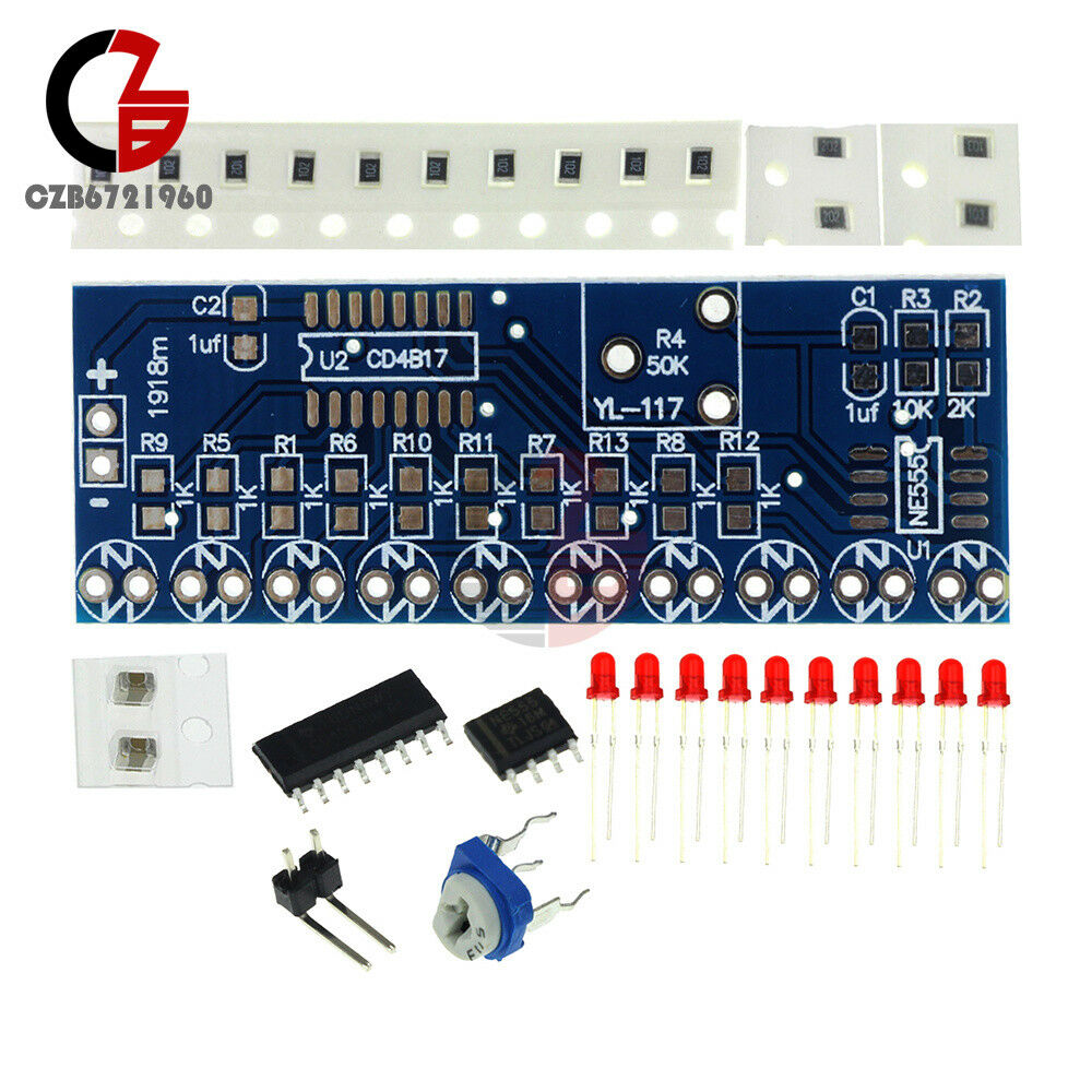 2PCS LED Chaser Flowing Water Light NE555 Module + CD4017 Circuit Driver Cycle