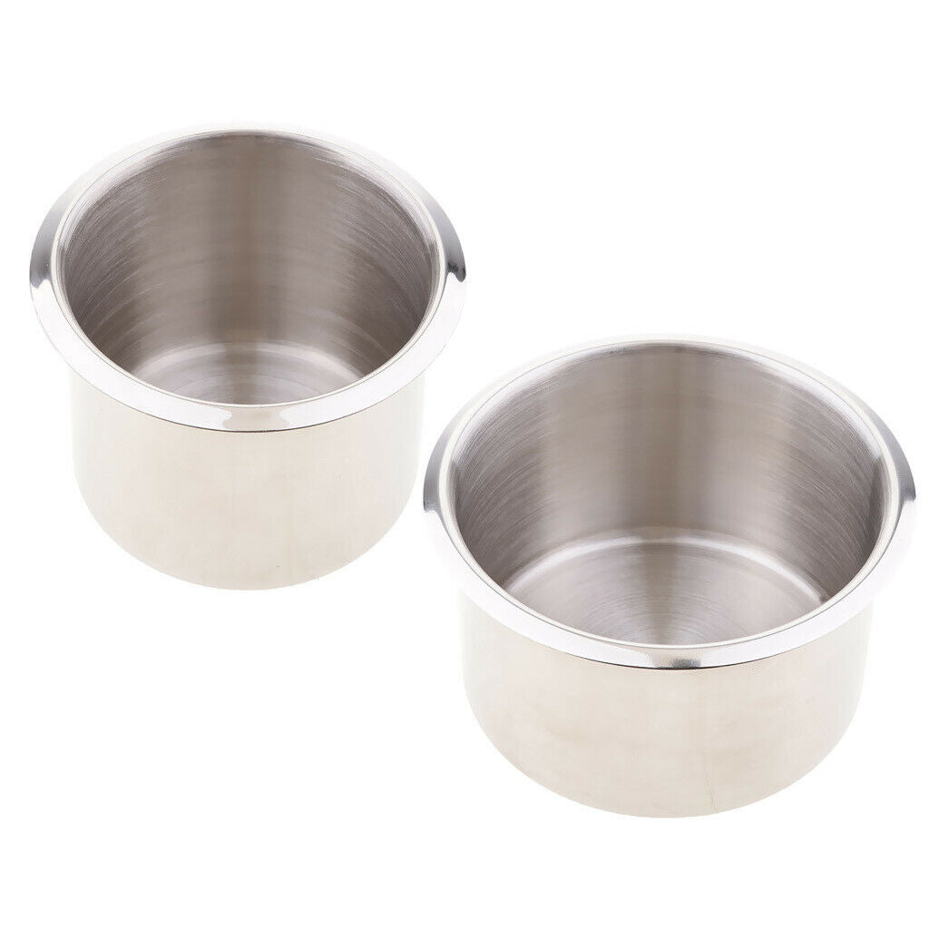 Pack of 2 Stainless Steel Drop-in Drink Holder - 85x55mm & 90x55mm