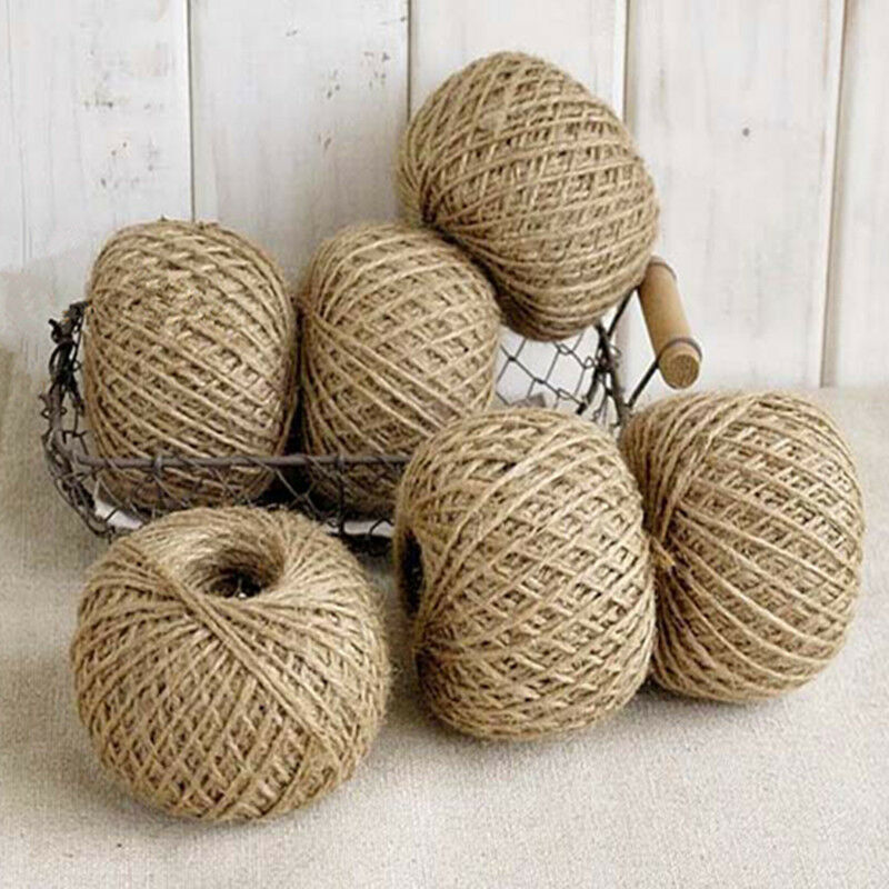30M Natural Brown Jute Twine String DIY Rustic Craft Baskets Gifts Bows Jute