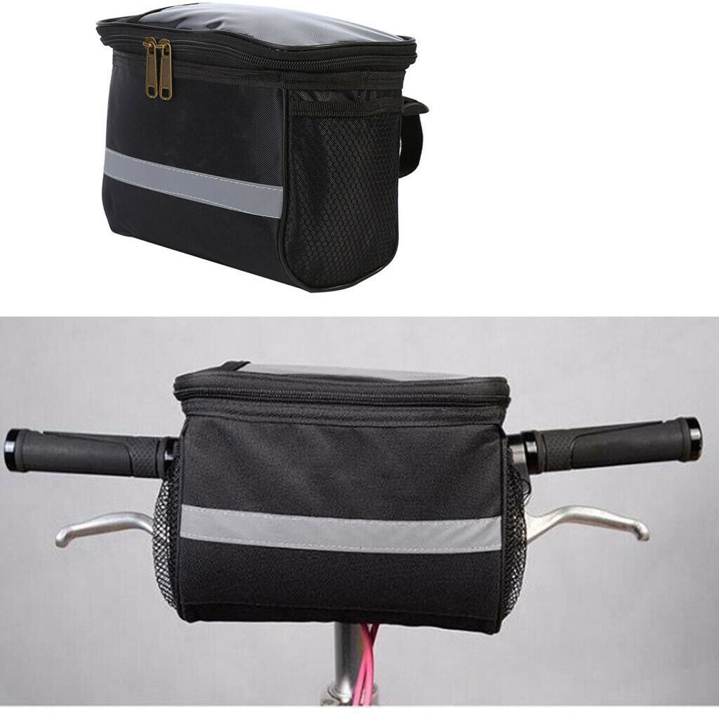 2Pcs Bike Handlebar Bag Bicycle Front Frame Pouch Pack Basket Removable