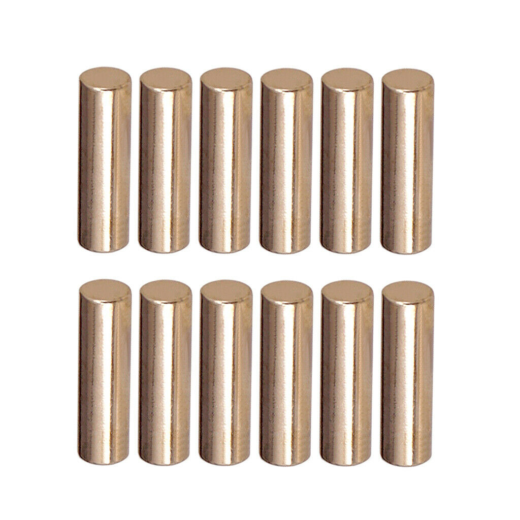 12 Pieces Iron Humbucker Pickup Polepiece Slug Rods 15mm Golden
