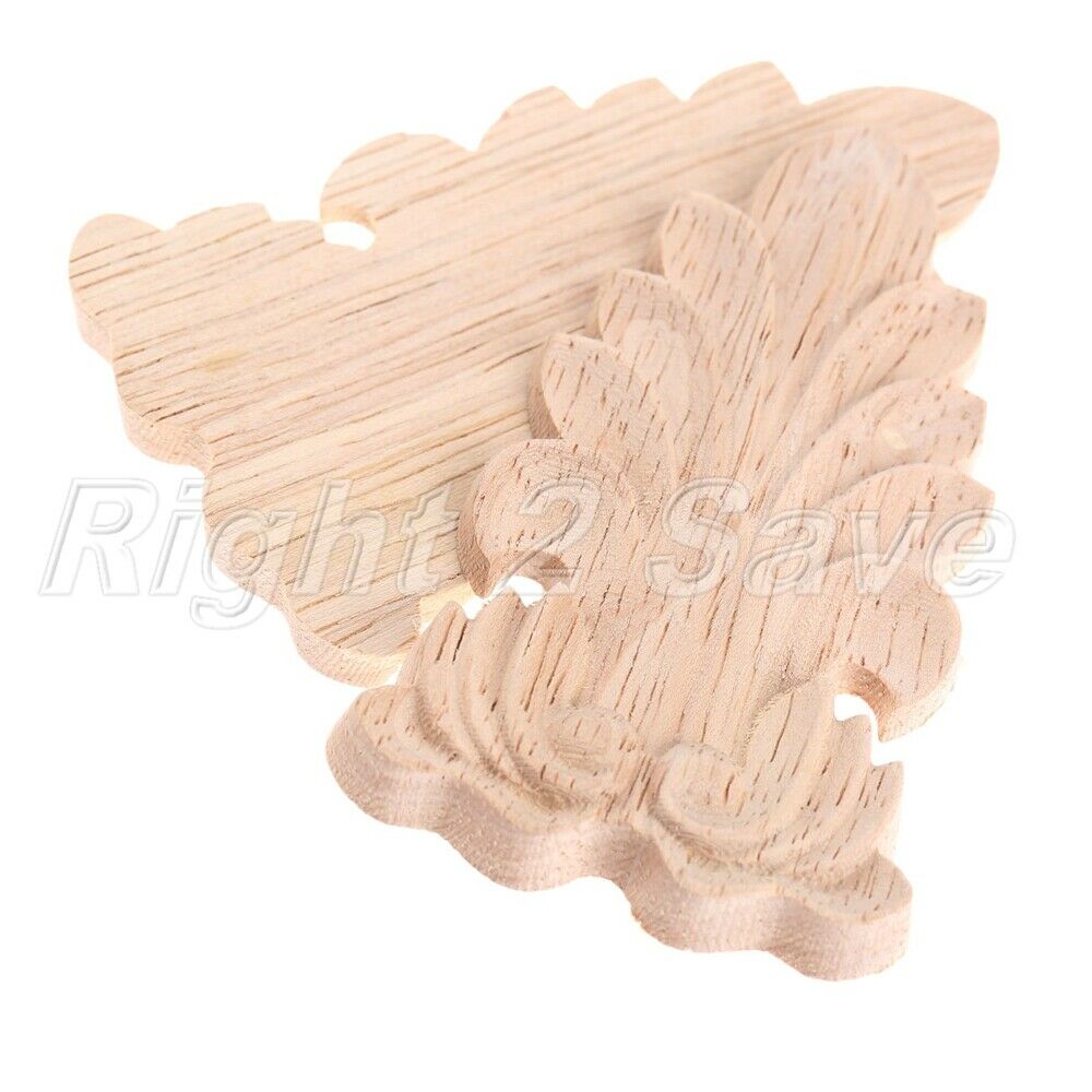 Woodcarving Corner Onlay Applique Unpainted Cabinet Furniture Decoration 1pc New