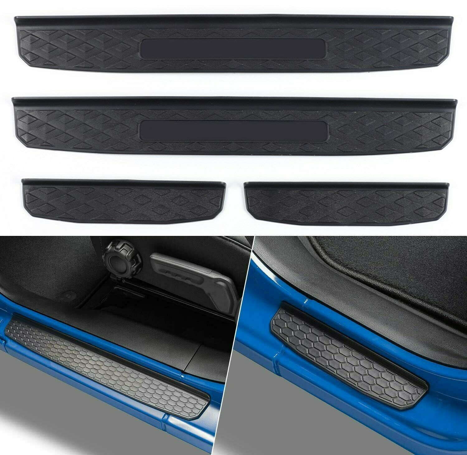 Door Sill Guard Scuff Entry Plate Threshold Protect Trim For Wrangler JT 2018+ P