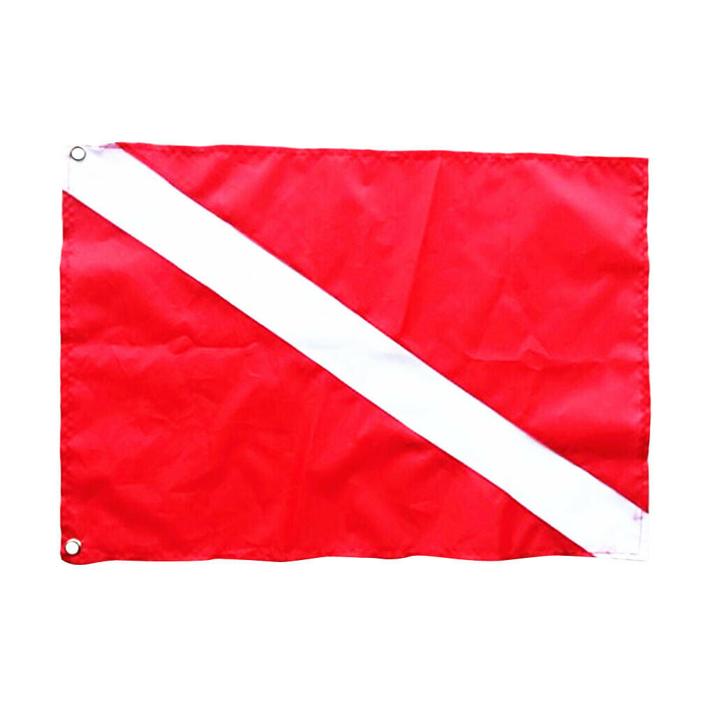 Red & White Polyester Diver Down Flag Scuba Diving Spearfishing Safe Signal