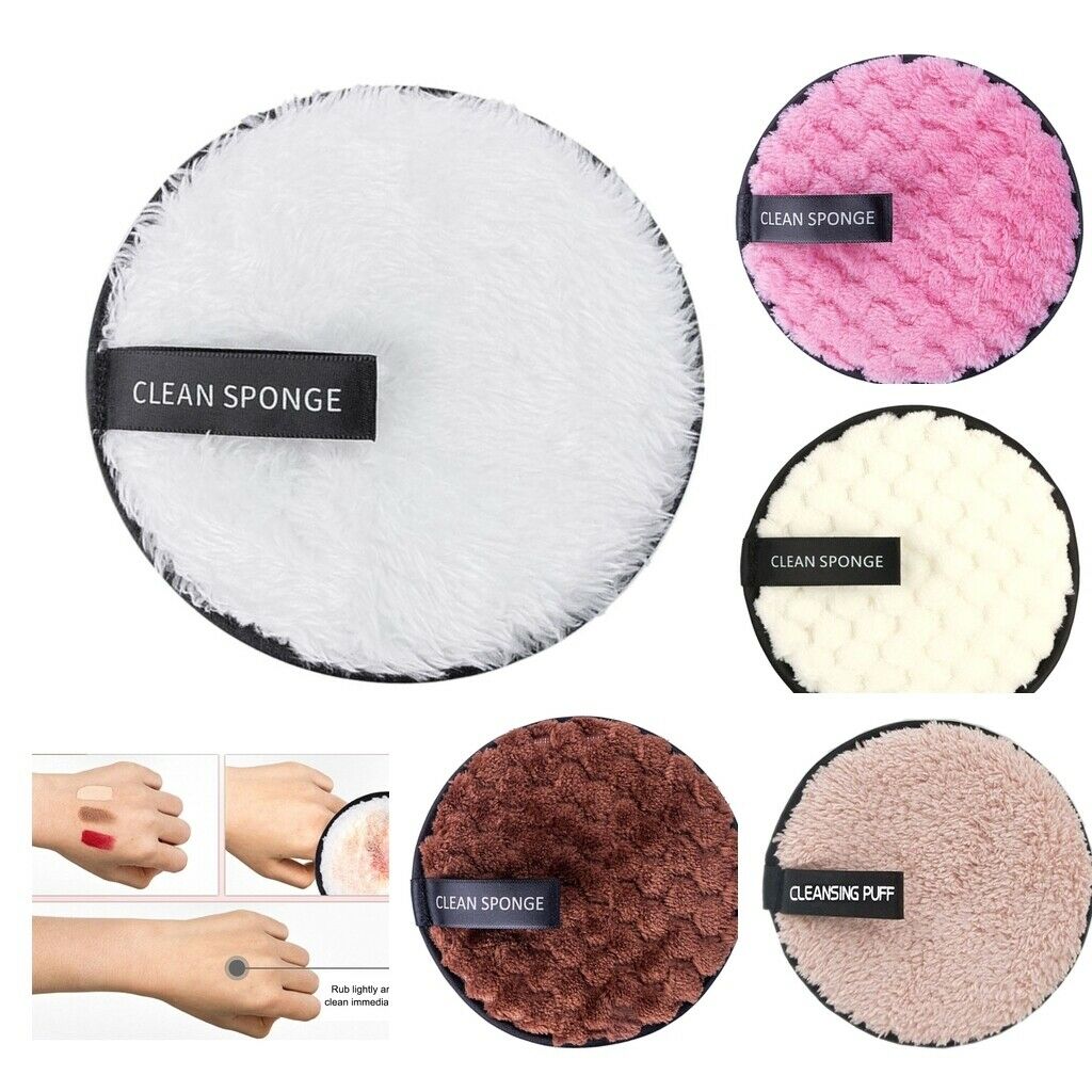 Reusable Round Microfiber Cotton Pads Makeup Remover Puff Face Cleansing