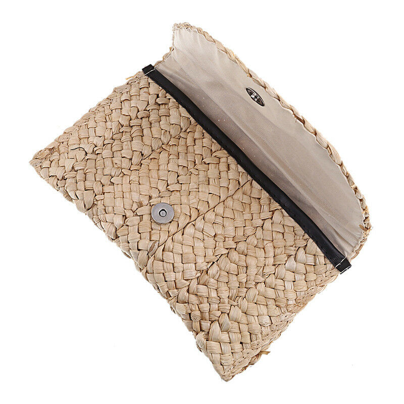 Bohemia Beach Bag for Women Summer Straw Knitted Handbag Messenger Bag Clutch