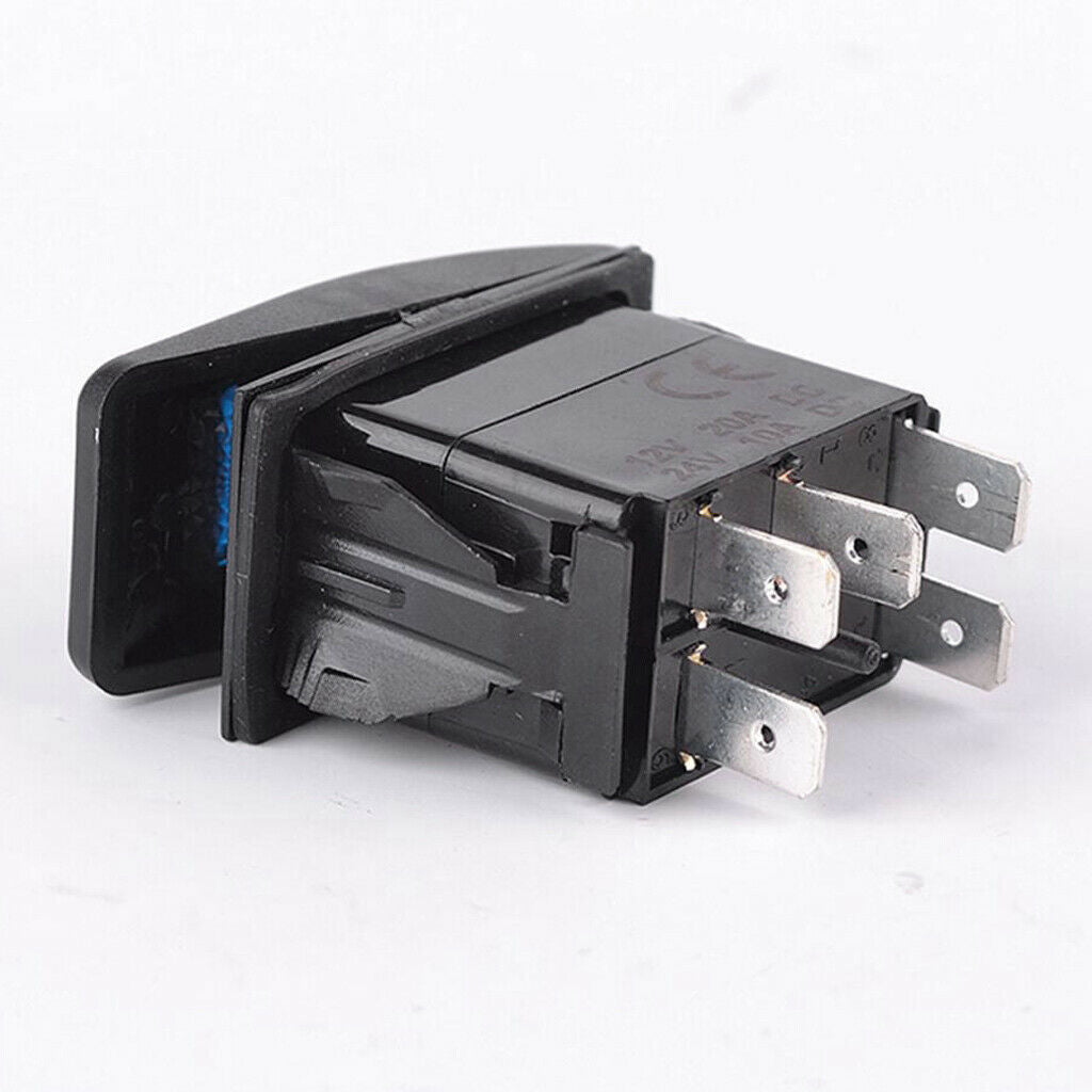 Universal Car Boat Marine Van Blue LED illuminated Rocker SPST Switch ON OFF