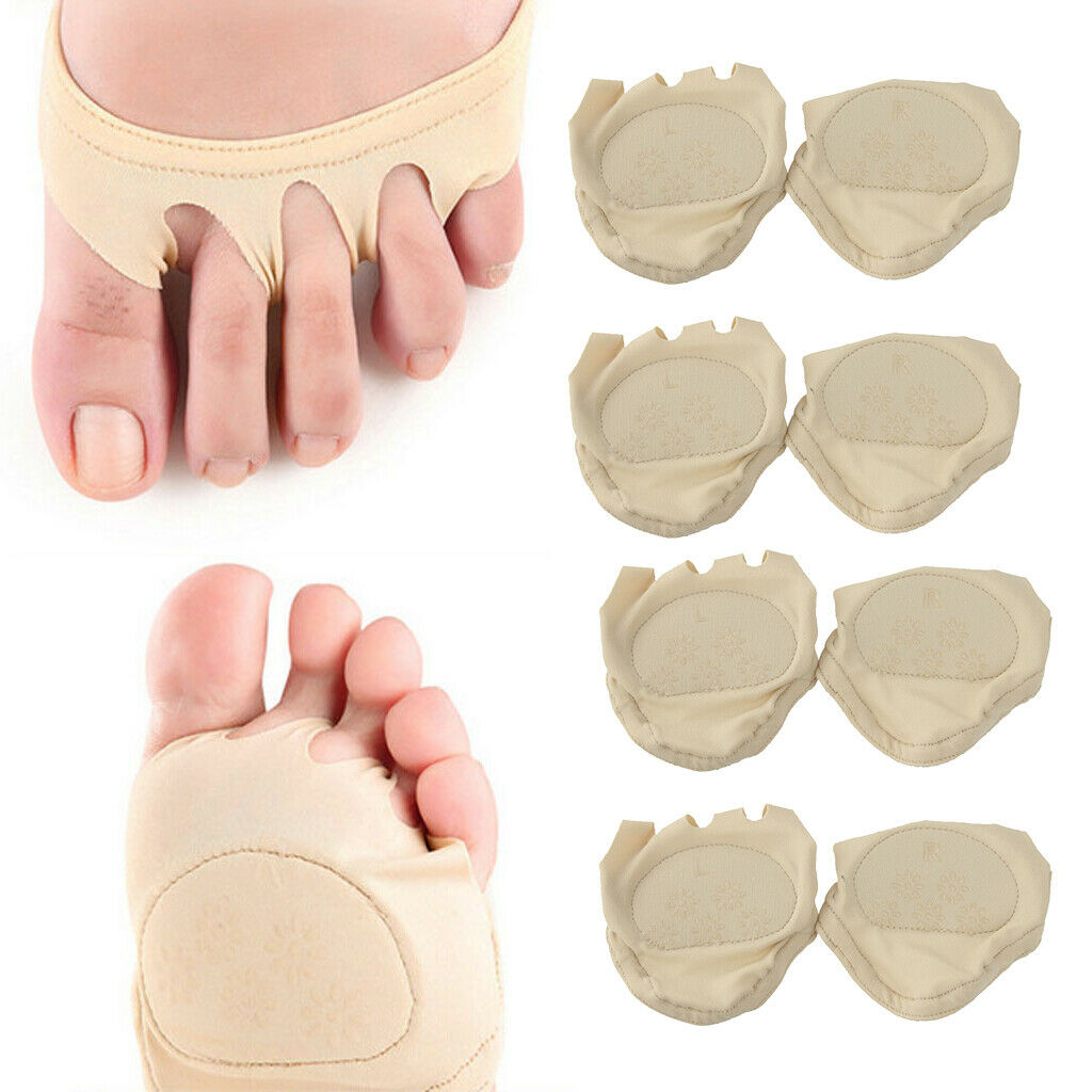 4 Pairs of Forefoot Metatarsal Pain Relief Cushion Ball of Foot Pads