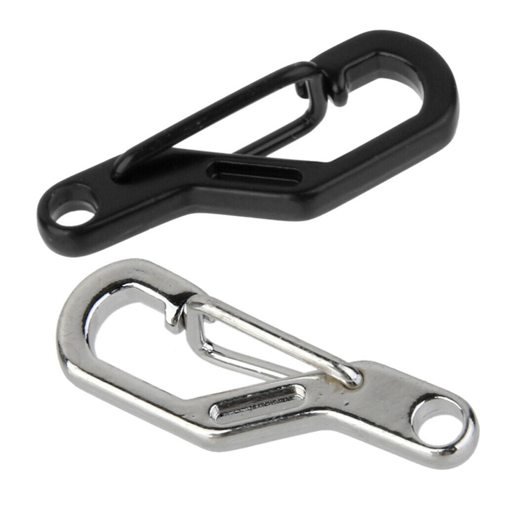 5pcs Climbing Hanging Buckle Snap Clip Hook Keychain D Ring Carabiner Black