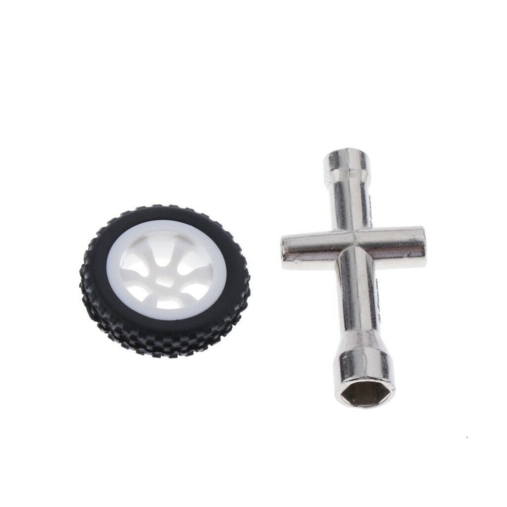 4 Sets 1:28 RC Rock Crawler Rubber Tires & Plastic Wheel Rim For Wltoys K989