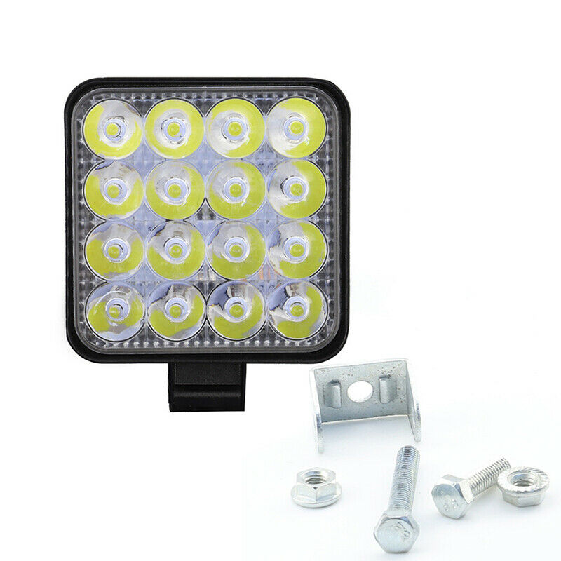 Square 48W LED Work Light 12V 24V Off Road Flood Spot Lamp For Car Truck SUV Kt
