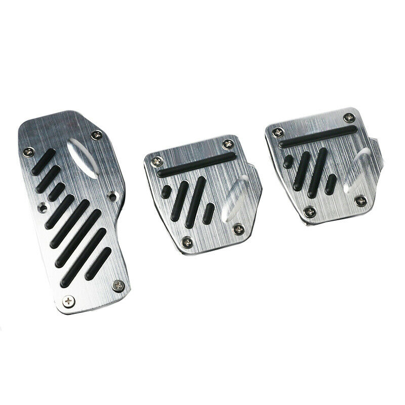 3Pcs Autos Non-skid Aluminum Accelerator Pedal Pad Cover throttle Brake Clutch