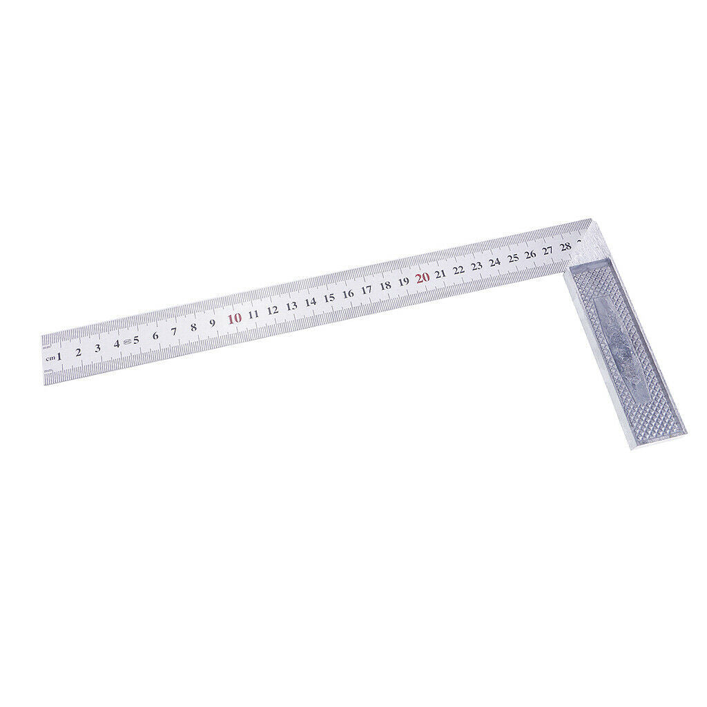 2Pc L Shape Measuring Tool Ruler Stainless Steel Right Angle for Woodworking