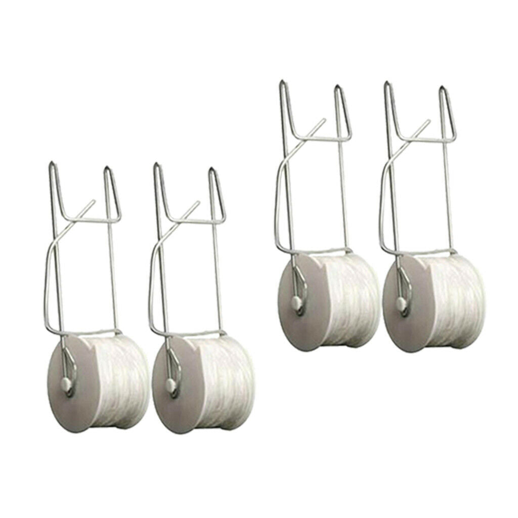 4x Garden Tomato Hooks Support Clips For Planting Fruit with 15m/49ft Rope