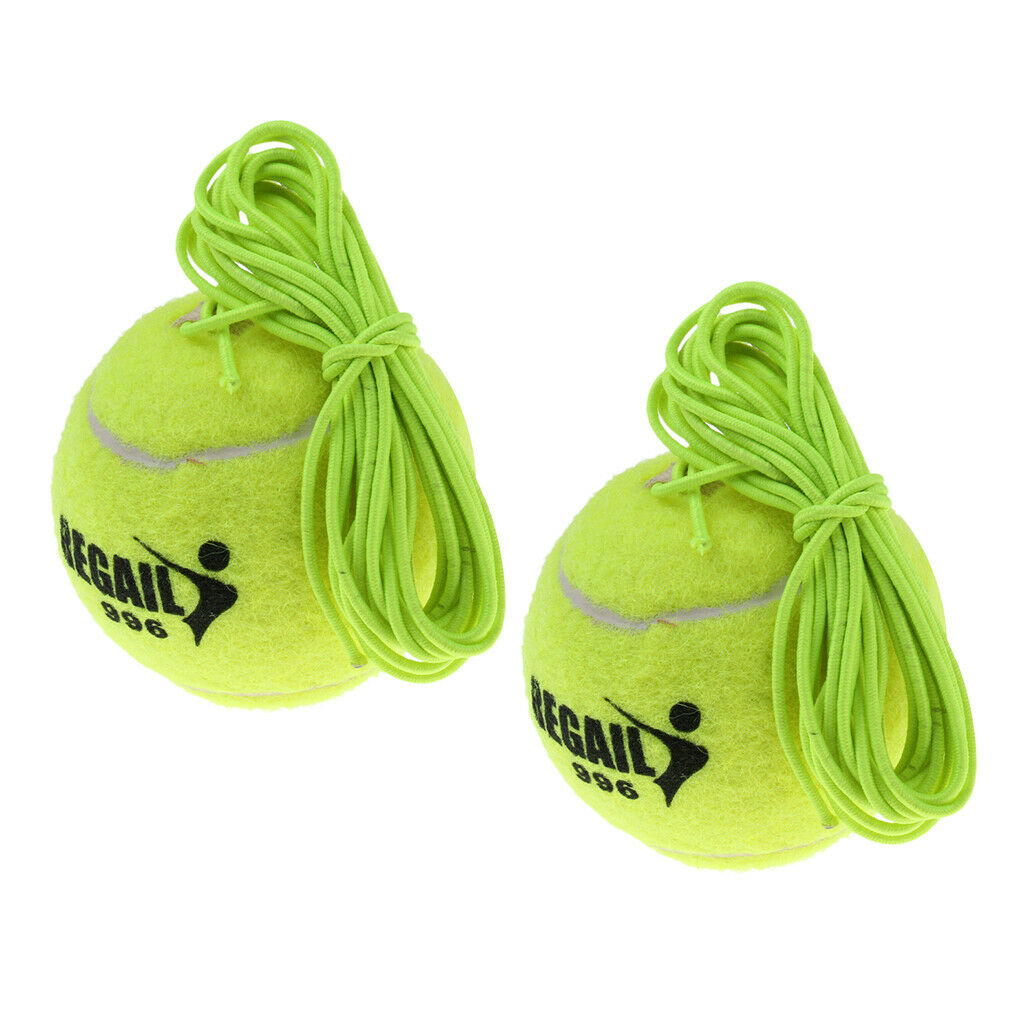 2 Pack Durable Tennis Ball With Elastic Cord Bungee For Tennis Trainer Gear