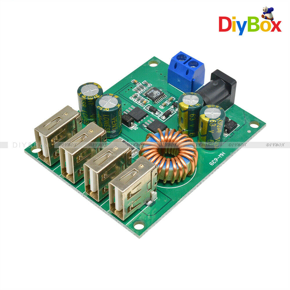 DC-DC 7-60V To 5V 5A 4 USB Buck Converter Step Down Car Power Supply Output
