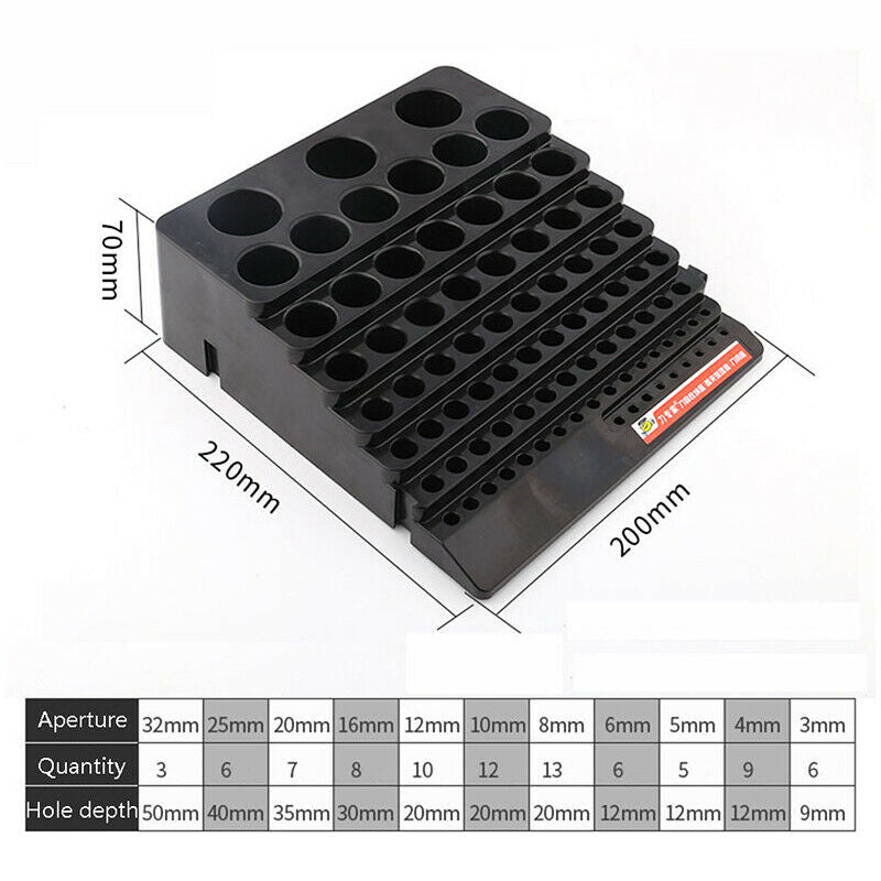 Black Drill Bit Storage Box Milling Cutter Drill Finishing Holder Organizer C DF