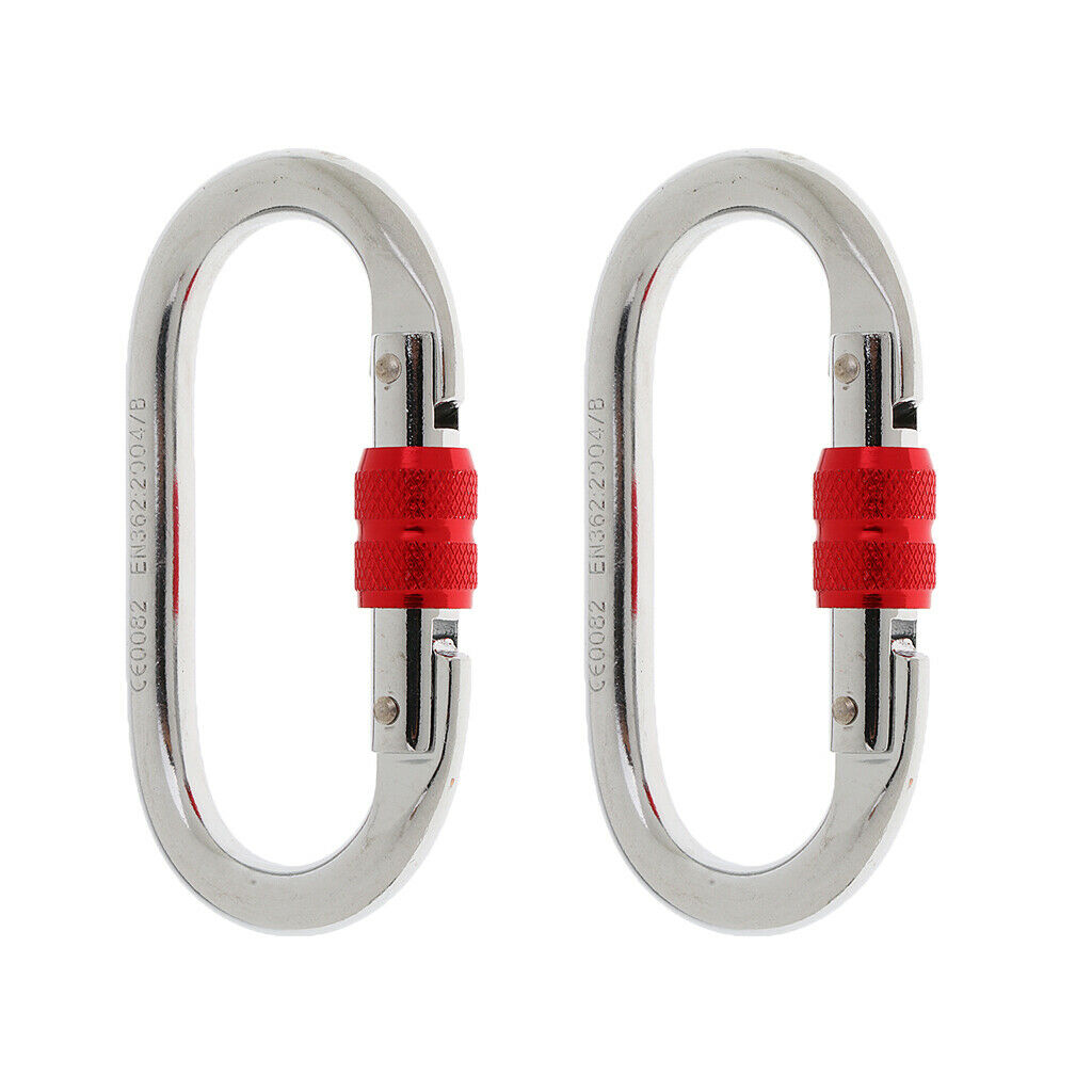 4 Pack Heavy Duty D-Ring Locking Carabiner, 25KN Large Carabiners Clip for
