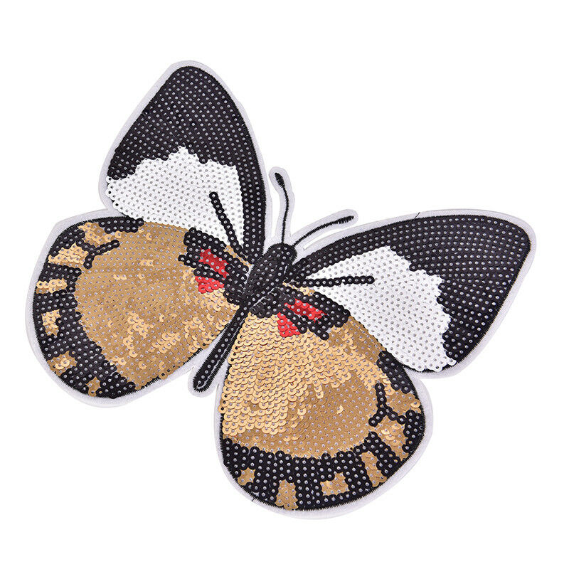 Huge butterfly reversible sequined sew on patches for clothes handmade DIYSEBD