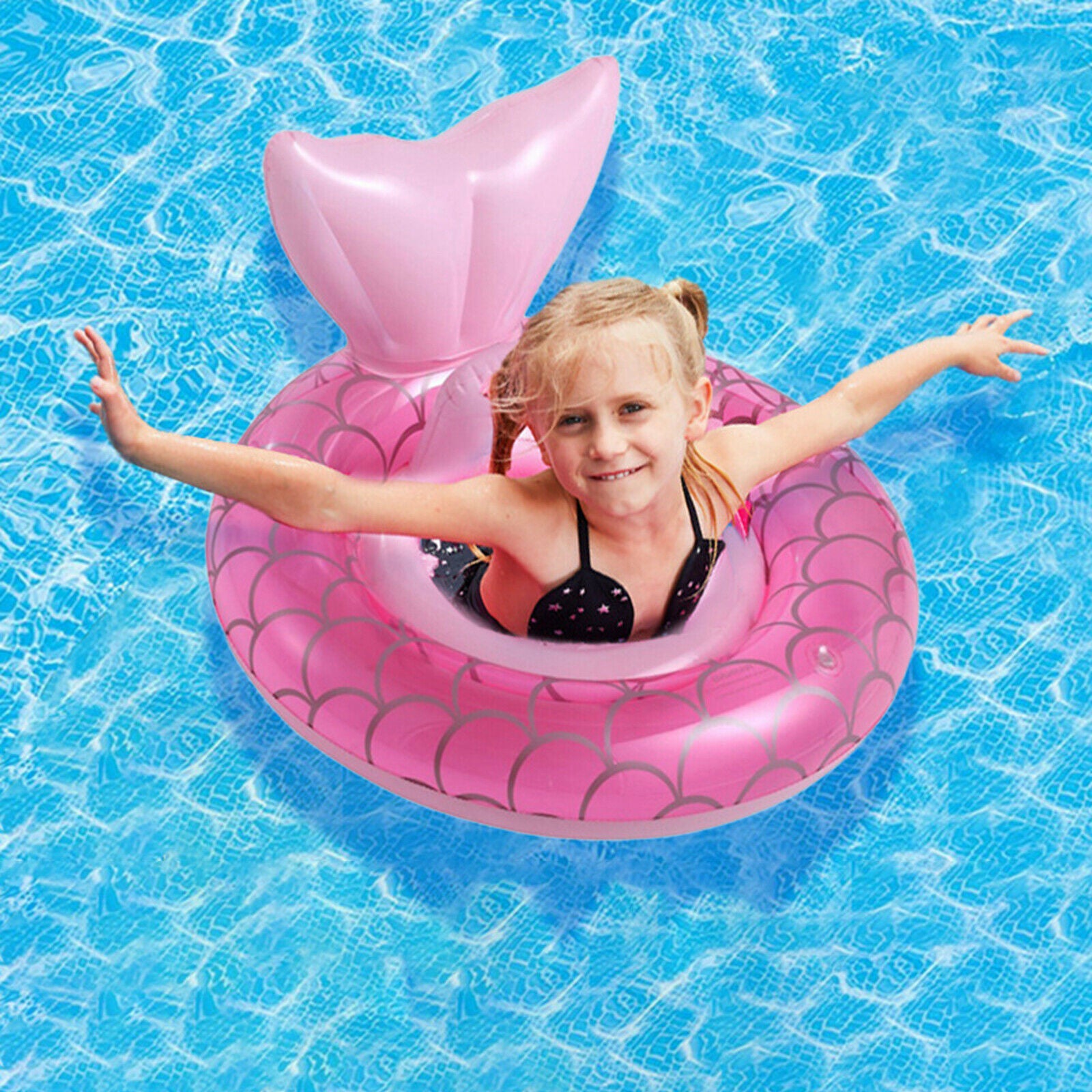 Beautiful Kids Swimming Loop Inflatable Mermaid Leak-proof Swimming Training