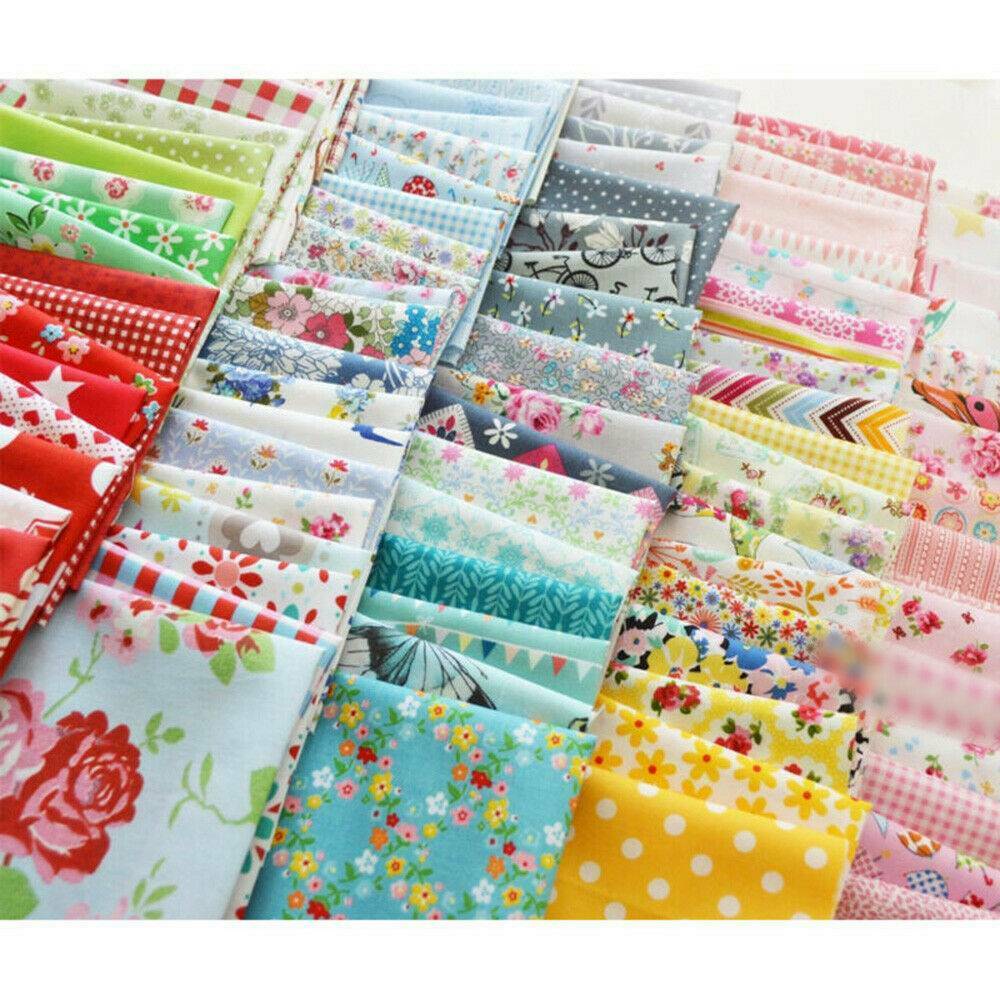 Lots100Pcs Assorted Bundle Quilt Quilting Cotton Fabric DIY Sewingâœ”