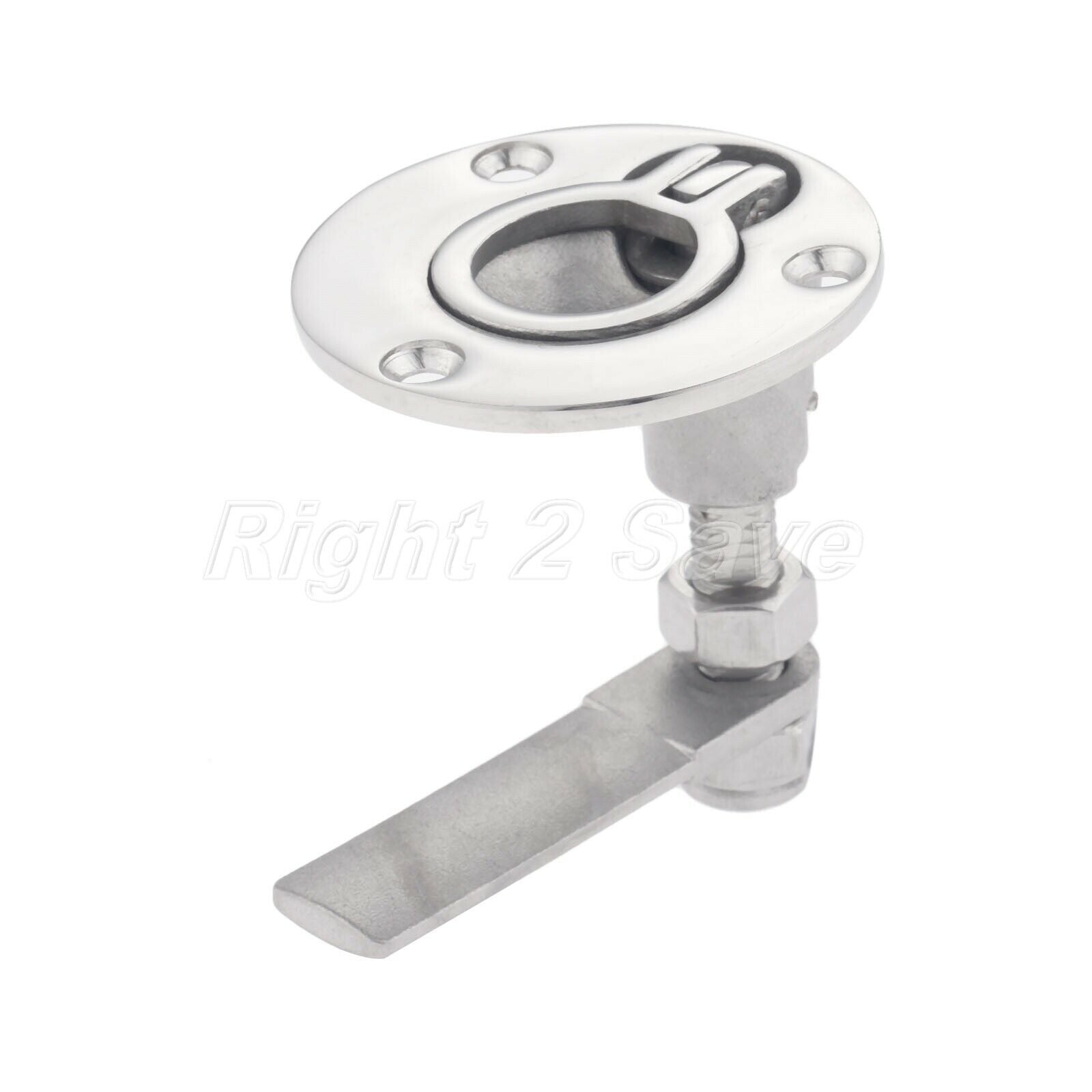 Boat 2" Hatch Lacth Turning Lock Lift Ring Handle Marine Stainless Adapter Latch