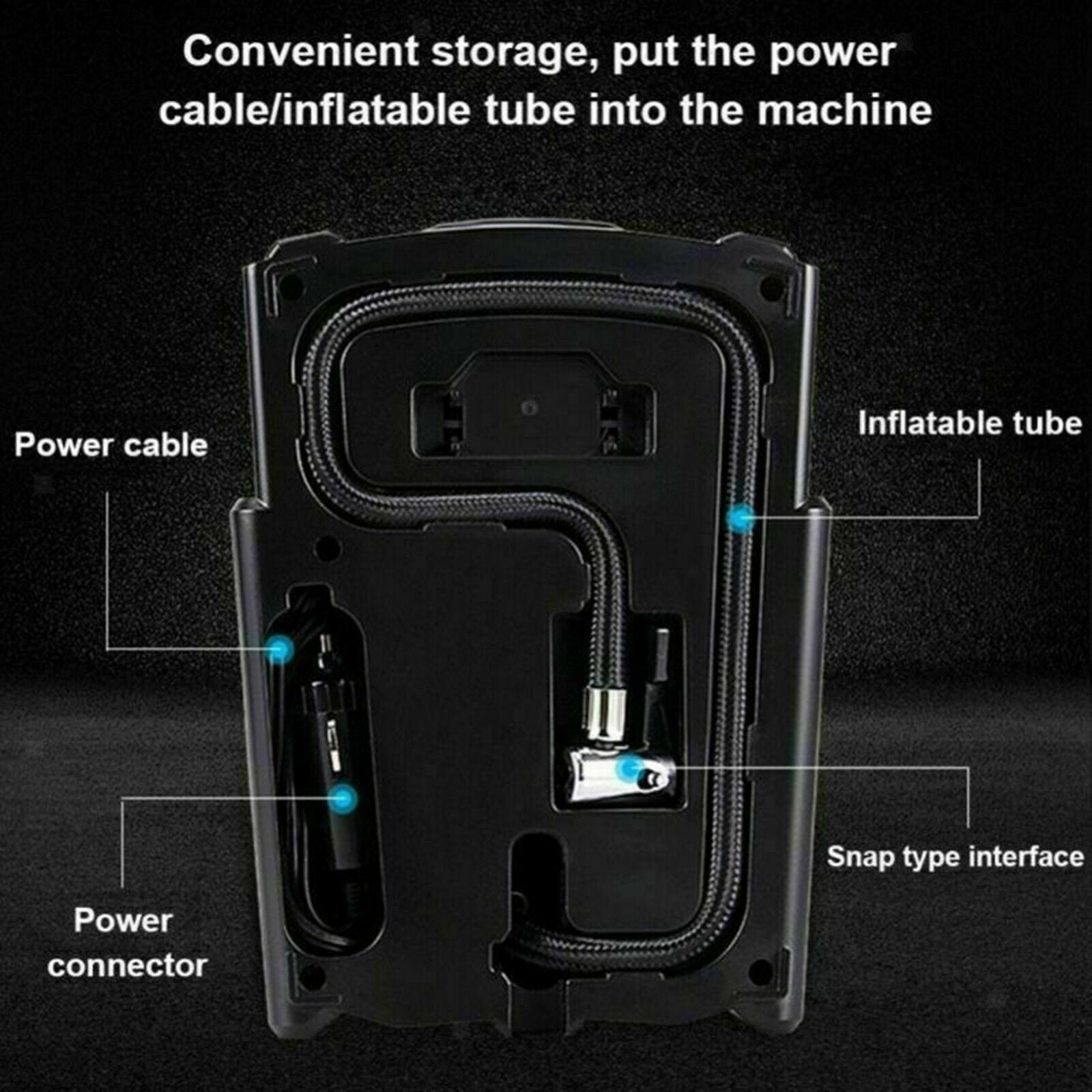 Electric Car Tyre Air Inflator Balls Motorbike Tire Pump Emergency LED Light