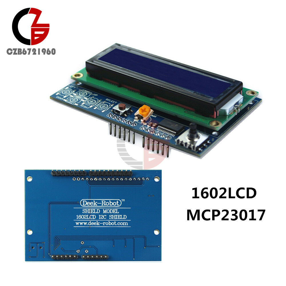 Adjust 1602 LCD Shield 5 keypad IIC I2C MCP23017 Backlight  for Arduino UNO R3