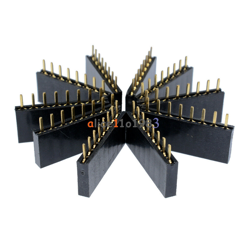 100PCS 1x8 Single Row 8 Pins PCB Socket Female Header 2.54mm