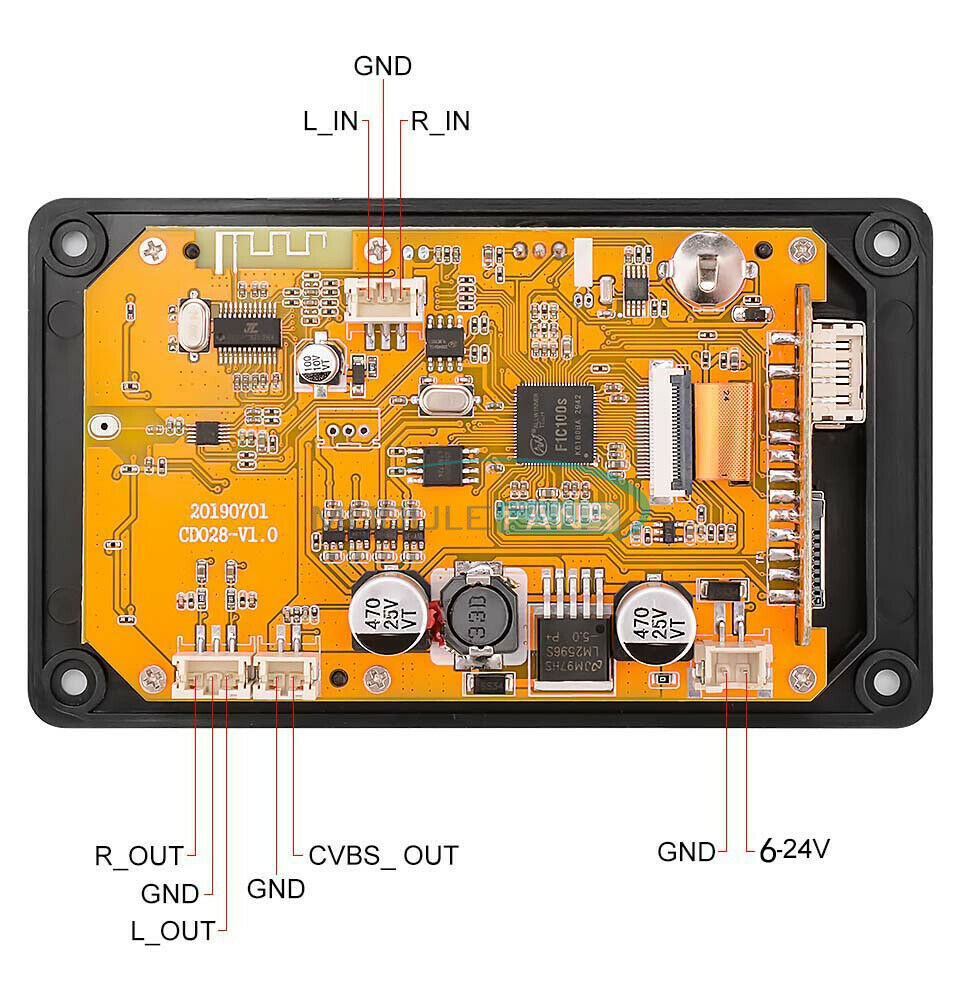 2.8'' MP5 Stereo Audio-Decoder Board 5.0 Bluetooth Calls HD Video Player For Car