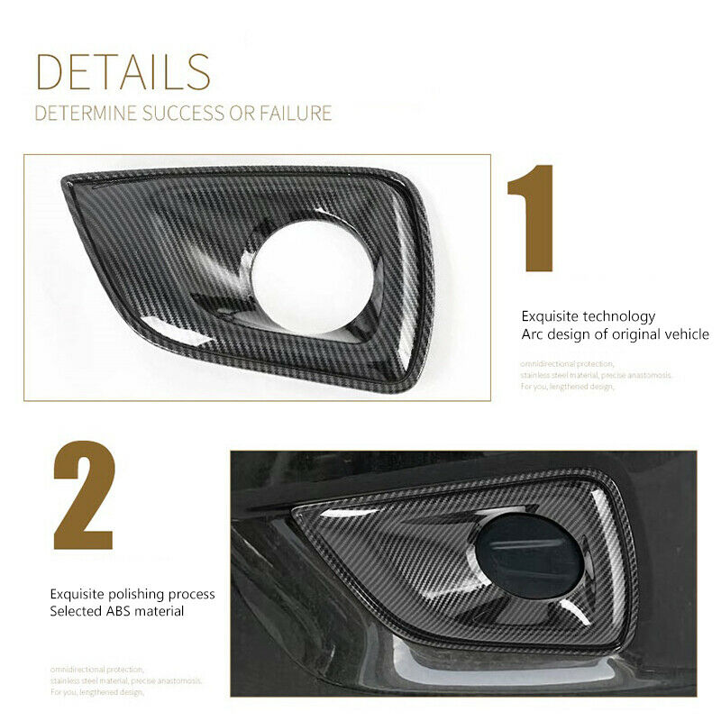 for  Navara NP300 2016-2021 Carbon Fibre Car Front Fog Light Lamp DecorativeJ2S2