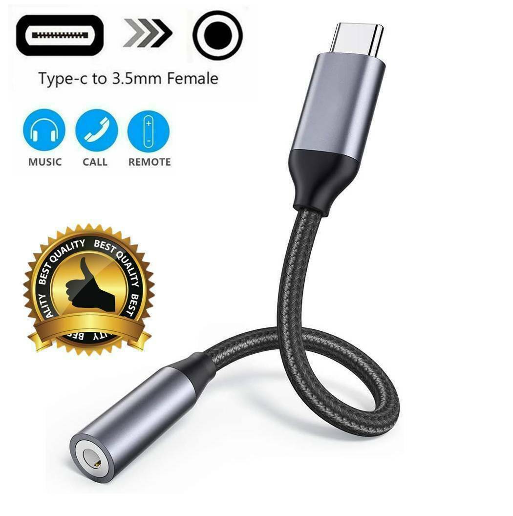 USB-C Type C to 3.5mm Aux Audio Jack Active DAC Headphone Adapter Convert Cables