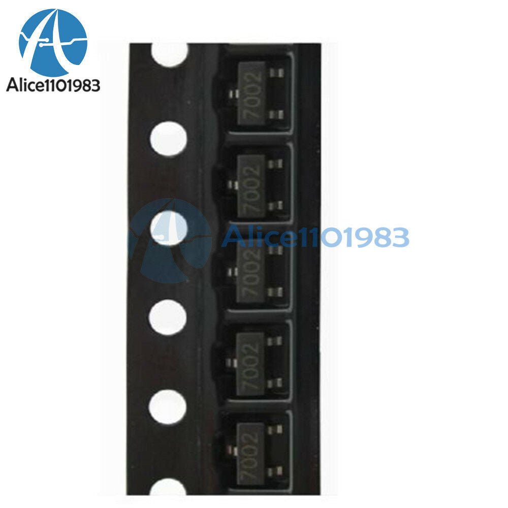 100PCS 2N7002 702 7002 SOT-23( SMD ) N-Channel 60V 115mA MosFET TOP