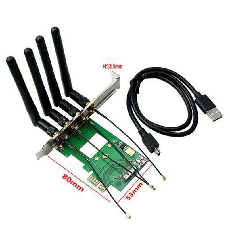 BCM94360CD/BCM94331CD to PCI-E 1X Adapter Card Converter for Desktop Computer B8