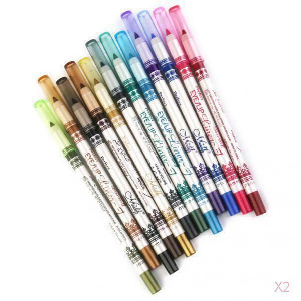 Cosmetic Eye Makeup Set, 12 Colors, Waterproof Eyeliner, Pencil for