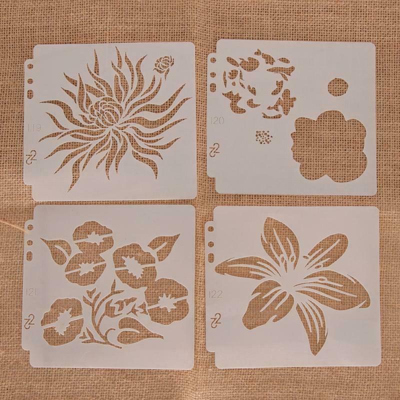 9pcs/set Flower DIY Layering Painting Stencils Templates Scrapbooking Embossing