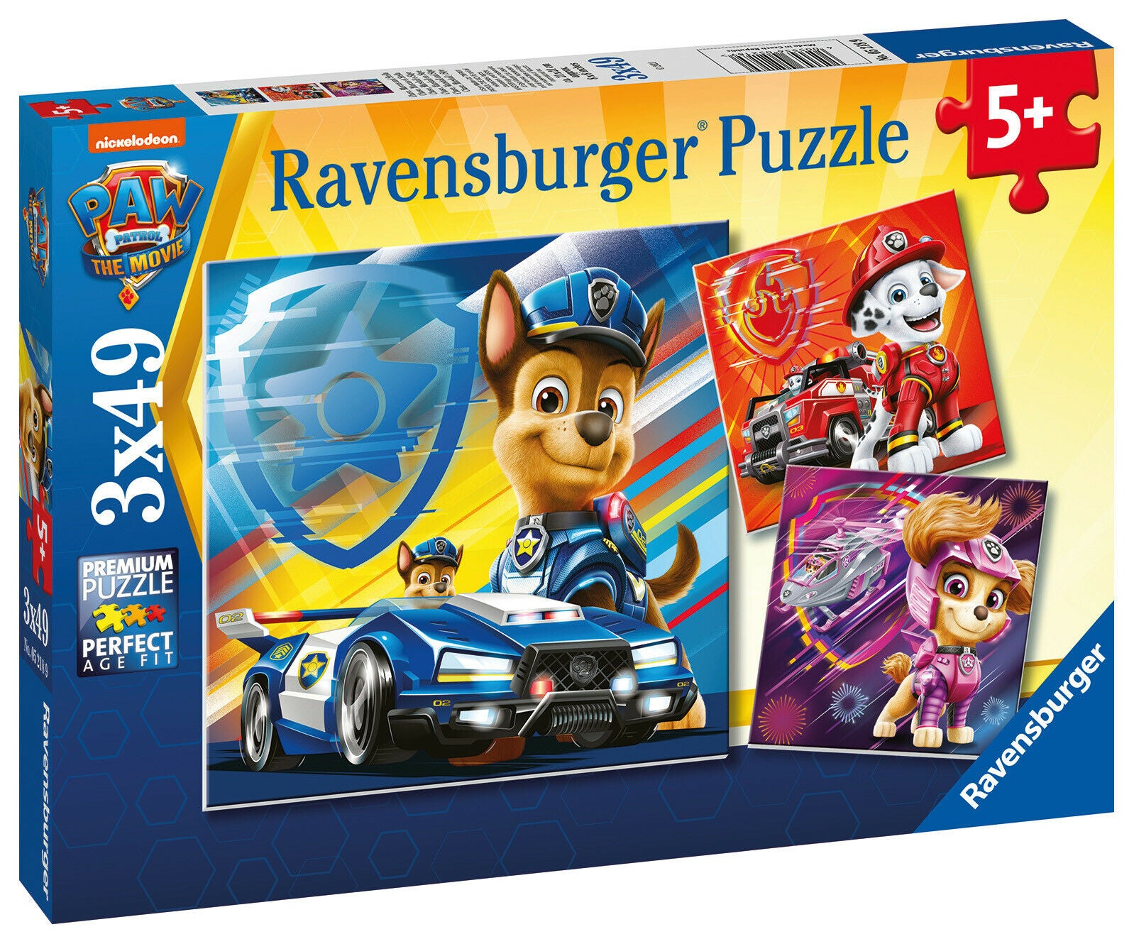 5218 Ravensburger Paw Patrol The Movie Jigsaw Puzzle 3x 49pc Children Age 5yrs+